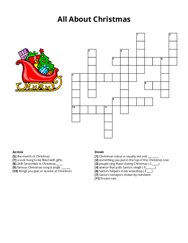 All About Christmas crossword puzzle