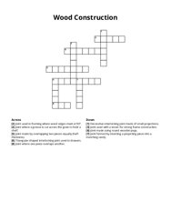 Wood Construction Crossword Puzzle