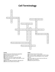 Cell Terminology crossword puzzle