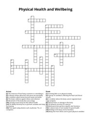 Physical Health and Wellbeing Crossword Puzzle