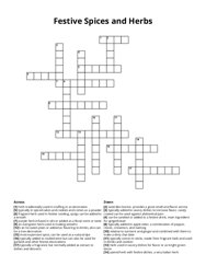 Festive Spices and Herbs crossword puzzle