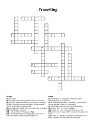 Travelling crossword puzzle