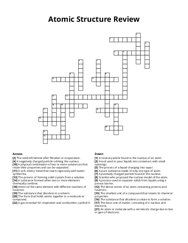 Atomic Structure Review crossword puzzle
