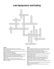 Lab Equipment and Safety crossword puzzle