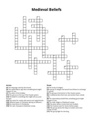 Medieval Beliefs crossword puzzle