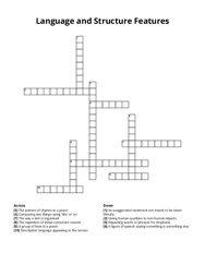 Language and Structure Features crossword puzzle