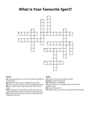 What is Your Favourite Sport? crossword puzzle