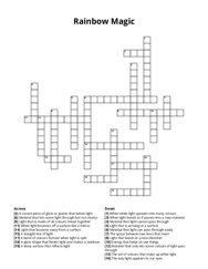 Rainbow Magic crossword puzzle