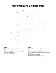Movement and Biomechanics crossword puzzle