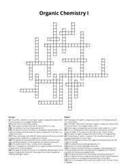 Organic Chemistry I crossword puzzle