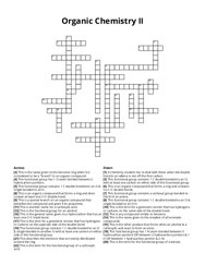 Organic Chemistry II crossword puzzle