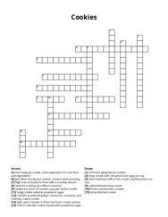 Cookies crossword puzzle