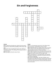 Sin and Forgiveness crossword puzzle