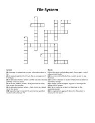File System crossword puzzle