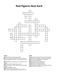 Real Pigeons Nest Hard crossword puzzle