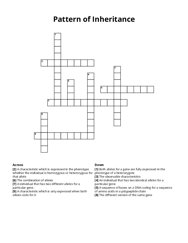 Pattern of Inheritance crossword puzzle