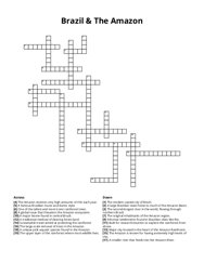 Brazil & The Amazon crossword puzzle