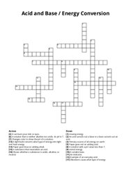 Acid and Base / Energy Conversion crossword puzzle