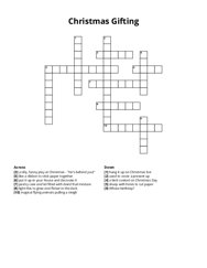 Christmas Gifting crossword puzzle