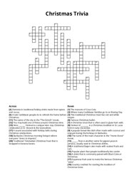 Christmas Trivia crossword puzzle