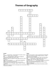 Themes of Geography crossword puzzle