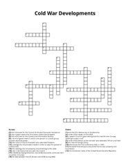 Cold War Developments crossword puzzle