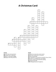 A Christmas Card crossword puzzle