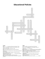 Educational Policies crossword puzzle