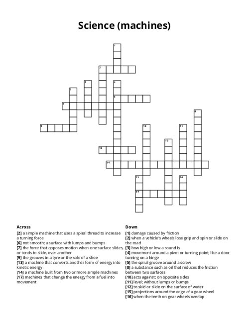 Science (machines) Crossword Puzzle