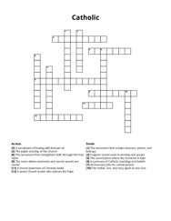 Catholic crossword puzzle