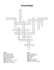 Internships Crossword Puzzle