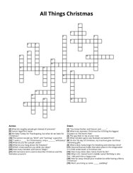 All Things Christmas crossword puzzle