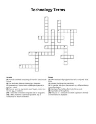 Technology Terms Crossword Puzzle