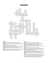 Noodles crossword puzzle