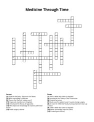 Medicine Through Time crossword puzzle