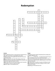 Redemption crossword puzzle