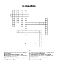 Incarnation crossword puzzle