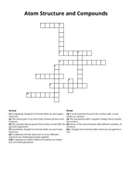 Atom Structure and Compounds crossword puzzle