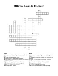 Ottawa, Yours to Discover crossword puzzle