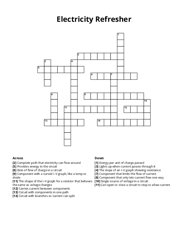 Electricity Refresher crossword puzzle