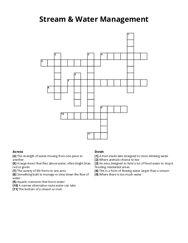 Stream & Water Management crossword puzzle