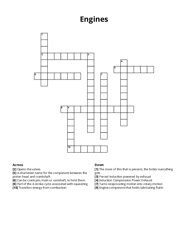 Engines crossword puzzle