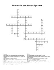 Domestic Hot Water System crossword puzzle