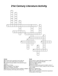 21st Century Literature Activity crossword puzzle