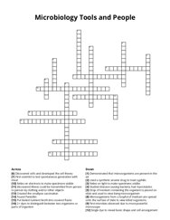 Microbiology Tools and People crossword puzzle