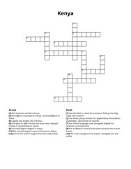 Kenya crossword puzzle