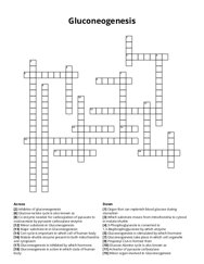 Gluconeogenesis crossword puzzle