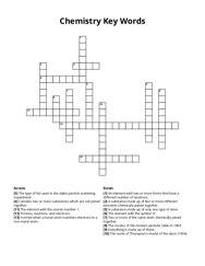 Chemistry Key Words Crossword Puzzle