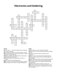 Electronics and Soldering Crossword Puzzle