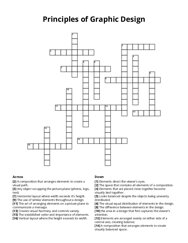 Principles of Graphic Design Crossword Puzzle